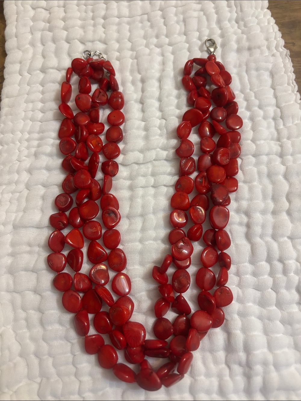 Red Multi-Strand Beaded Necklace - Women Jewelry